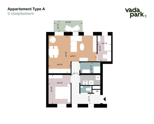 Appartement indeling A
